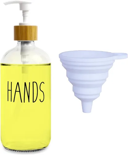 Miniatura 13 de LOOCHICA Juego de 2 dispensadores de jabón de vidrio con bandeja, dispensador de jabón de vidrio para manos y platos para fregadero de cocina, juego