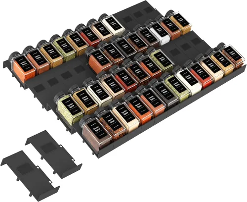 Miniatura 9 de Famhap Organizador de cajones de especias, paquete de 6 organizadores de condimentos ampliables de 11.6 a 23.2 pulgadas, bandeja de condimentos