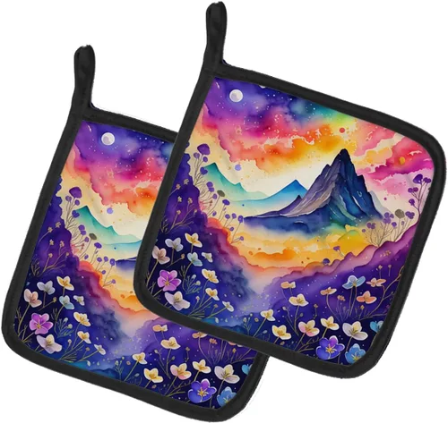 Miniatura 17 de Caroline's Treasures Juego de soportes para ollas de cocina coloridos de Asters, resistentes al calor, almohadillas calientes para cocinar, hornear