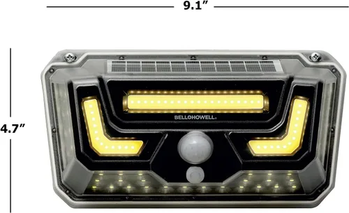 Miniatura 6 de Bell Howell - Lámpara solar de pared biónico para exteriores con sensor de movimiento (luz blanca, 6500 K)