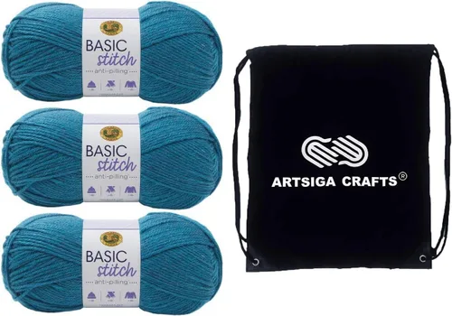 Miniatura 9 de Lion Brand Basic Stitch Hilo Acrílico Anti-Bolitas Ecru 202-098 (3 Madejas - Mismo Lote de Tinte) Worsted Mediano #4 Hilo Acrílico para Crochet
