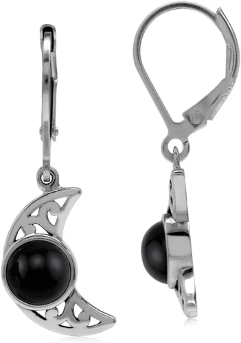 Miniatura 22 de Silvershake Aretes colgantes o colgante o colgante de plata de ley 925 chapada en oro amarillo con dije o colgante con cadena de 18 pulgadas