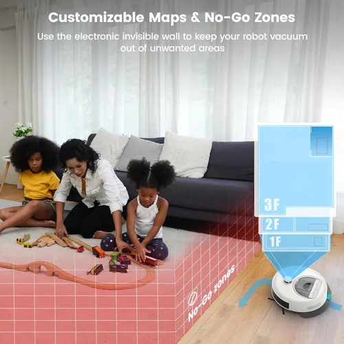 Miniatura 7 de OKP Lidar Robot Aspiradora y Trapeador Combo, 6000Pa Aspiradora Robótica Automática, Mapeo Inteligente, 3.7 pulgadas de Espejo, 150 Min Max, 5G