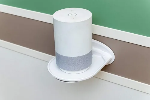Miniatura 8 de Estante de montaje en pared, compatible con Echo Spot, Echo Pop, Echo Dot, HomePod Mini, Google Home, con almacenamiento de cable, fácil