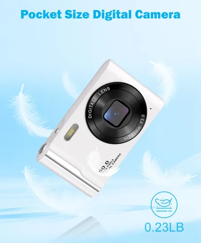 Miniatura 8 de Cámara digital 4K de 50 MP para fotografía, cámara de enfoque automático para vlogging con tarjeta TF de 32 GB y 2 baterías, zoom 16X cámara