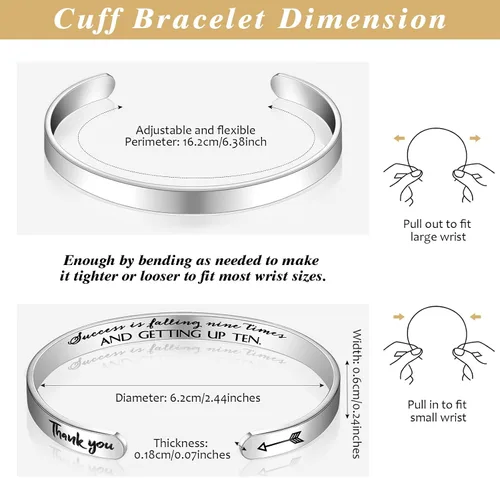 Miniatura 2 de Fumete 12 pulseras inspiradoras a granel para mujeres, joyería grabada personalizada motivacional para regalos de compañeros de trabajo
