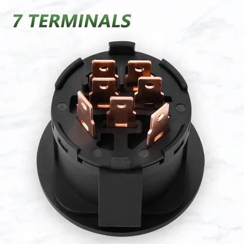 Miniatura 3 de 532193350 Interruptor de encendido 4 posiciones con llave 7 terminales para Husqvarna AYP Craftsman Poulan cortacésped tractor - Reemplaza 193350