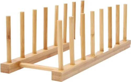 Miniatura 4 de KazUp Simple Madera Cocina Bowl Rack Placa Plato Olla Tapa Rack Hogar Almacenamiento Rack