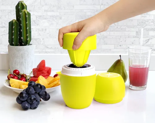 Miniatura 4 de Lechin Exprimidor de Mano - Exprimidor de Cítricos con Forma de Limón - Exprimidor de Limón Manual con Dos Opciones de Prensa para Diferentes Frutas