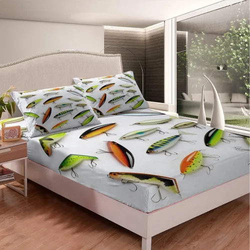 Miniatura 40 de Feelyou - Juego de sábanas con diseño de árbol de la vida, sábana bajera ajustable con ramas de temática natural, juego de ropa de cama, flores