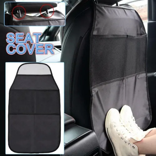 Miniatura 3 de 2 protectores de asiento trasero de automóvil, organizador antipatadas con 2 bolsillos para suministros de juguetes de bebé, asiento de automóvil