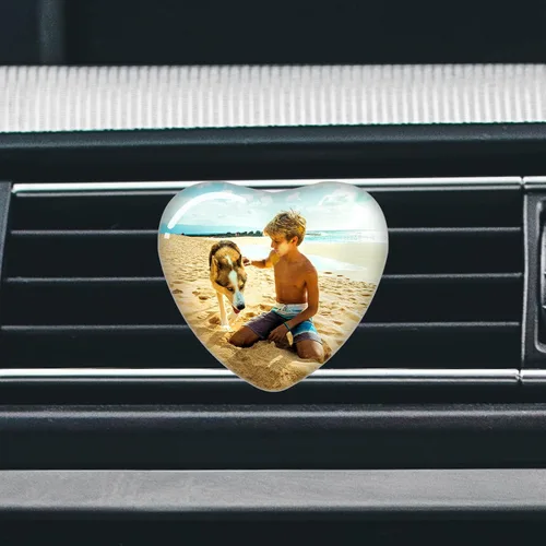 Accesorios personalizados para ventilación de coche con foto y texto, clips personalizados para ventilación de aire para mujeres, hombres, niños y