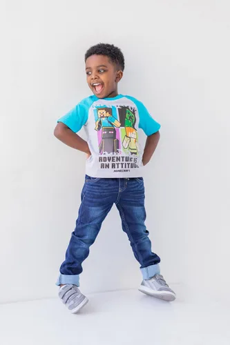 Miniatura 2 de Minecraft Paquete de 3 camisetas gráficas de manga corta para niños de Mobs
