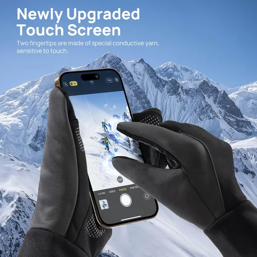 Miniatura 3 de Guantes de invierno para hombres y mujeres, guantes cálidos mejorados para pantalla táctil para clima frío, para correr, conducir, ciclismo