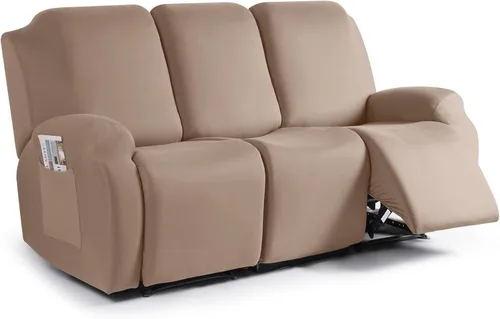Miniatura 42 de TAOCOCO Funda para sofá reclinable, 3 piezas de fundas de tela de poliéster elástica para sofá reclinable de 3 asientos, protector de muebles suave