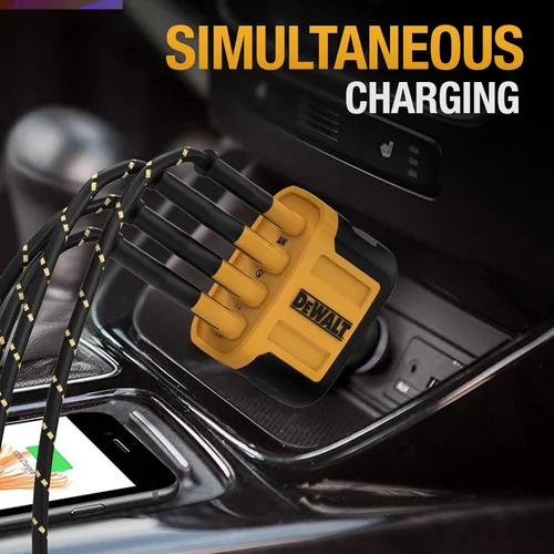 Miniatura 9 de DEWALT Auriculares inalámbricos Bluetooth con banda para el cuello y cargador rápido de coche de 60 W de 4 puertos