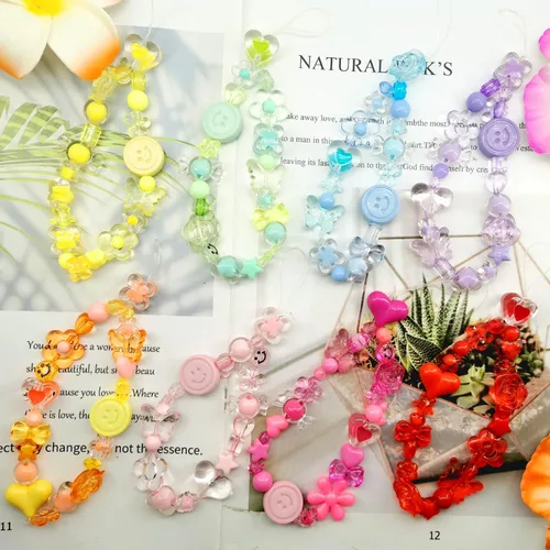 Miniatura 6 de 540 cuentas acrílicas de color naranja, cuentas redondas de plástico para pulseras, collares y manualidades de bricolaje