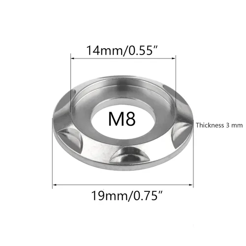 Miniatura 2 de Arandela de titanio M5 M6 M8 M10 arandela espaciadora para motocicleta automóvil decorativa paquete de 10 (M5, negro)