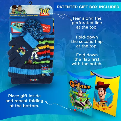 Miniatura 3 de Toy Story - Bufanda de invierno y guantes de nieve para niños y niñas juego de 3 piezas lindo y cálido para exteriores incluye caja de regalo