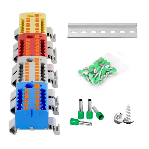 Miniatura 35 de Bloque de terminales, terminal de voltaje tipo riel, bloque de terminales combinado de riel (paquete de 2)