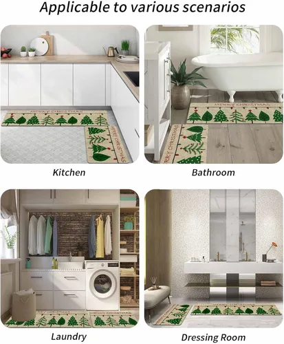 Miniatura 6 de Tapete de baño de Navidad para bañera, antideslizante, de secado rápido y absorbente, con tierra de diatomeas, para fregadero de cocina, lavable