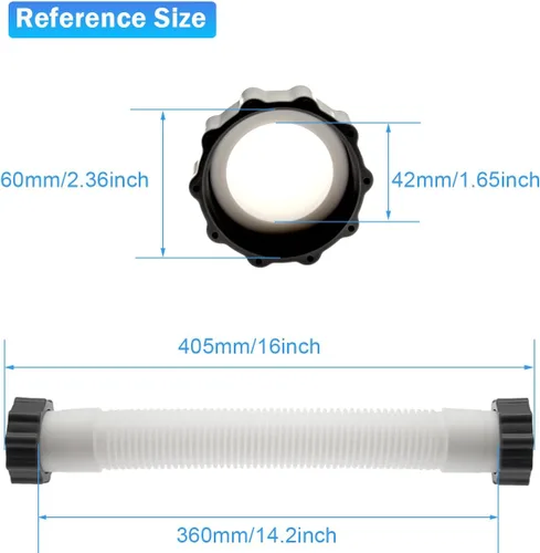 Miniatura 7 de 11535 Manguera de bomba de filtro de arena para piscina, manguera de interconexión intex de 16 pulgadas para bombas de filtro de arena, manguera