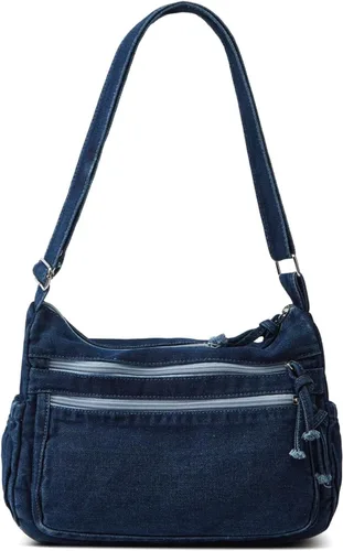 Miniatura 8 de Bolso de hombro grande retro para mujer de lona de denim, bolso cruzado de denim, bolso ligero informal, bolso de mano con asa superior