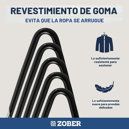 Miniatura 5 de Zober Perchas para Pantalones Antideslizantes - Paquete de 20 Perchas de Extremos Abiertos para Pantalones y Jeans para Closet - Percha de Ropa que
