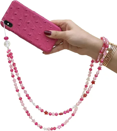 Miniatura 14 de Beaded Phone Charm Lanyard Strap Crossbody Fixed Beads Pearl Neck Chain