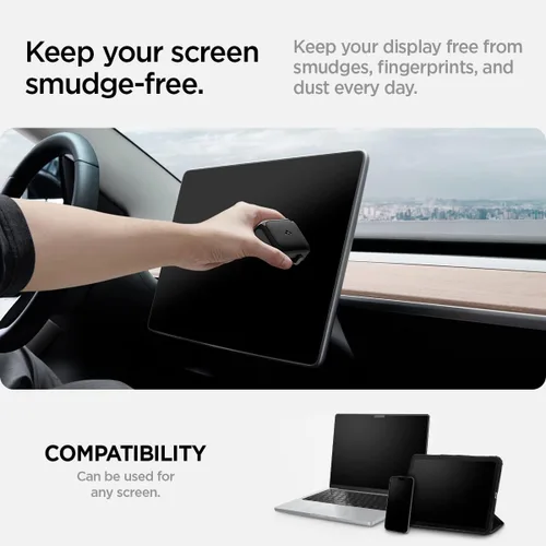 Miniatura 3 de Spigen EZ Slide & Brush - Limpiador de pantalla para Tesla Modelo Y 2025/26 (Juniper) y 3/Y/S/X/Cybertruck y pantallas, teléfonos, computadoras Negro
