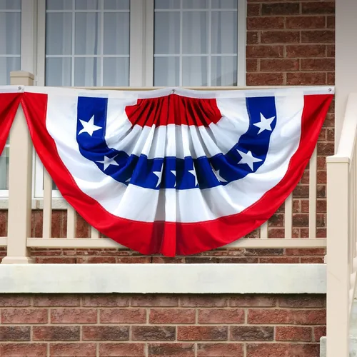 Miniatura 13 de G128 Paquete de 3: bandera plisada de Estados Unidos, 1.5 x 3 pies, banderas decorativas de Estados Unidos impresas 150D con cabecera de lona