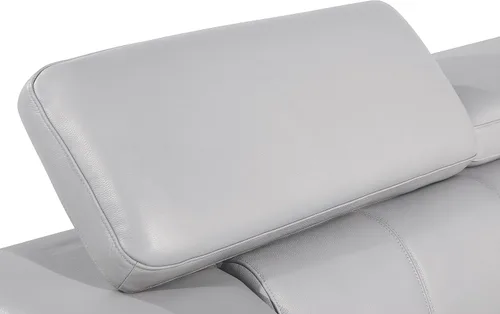 Miniatura 6 de BlackJack Furniture Salerno - Sofá moderno y contemporáneo de cuero italiano de grano superior, color gris rinoceronte