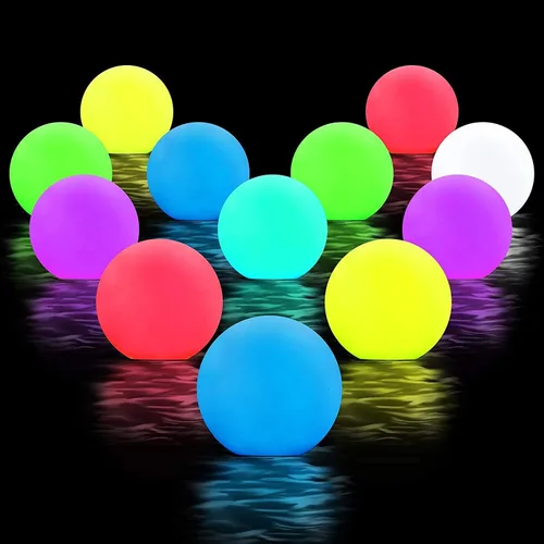 Miniatura 5 de YESIE 2 paquetes de luces flotantes para piscina, lámpara LED recargable de orbe de 3 pulgadas, material duradero de 150°F, accesorios para bañera