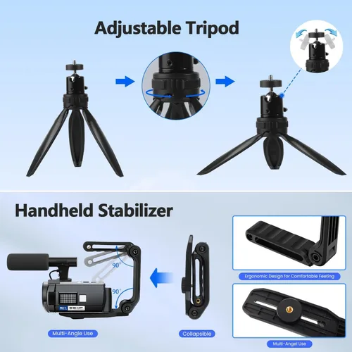 Miniatura 7 de Cámara de video videocámara 5K 56MP Vlogging Cámara para YouTube con pantalla táctil abatible de 3 pulgadas 270°, visión nocturna, WiFi, cámara web
