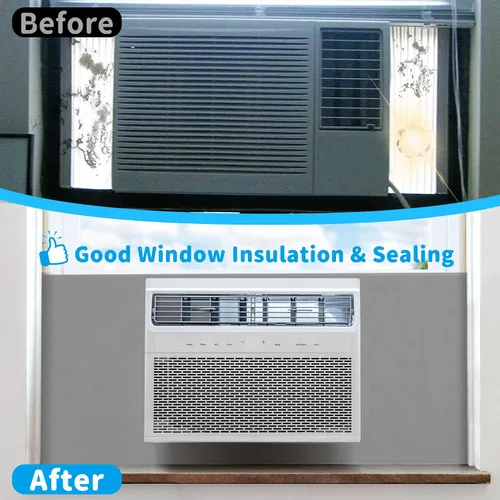 Miniatura 3 de Air Jade Paneles laterales de aire acondicionado para ventana, paneles laterales de espuma de aislamiento envolvente extra anchos de 4 pies para Gris