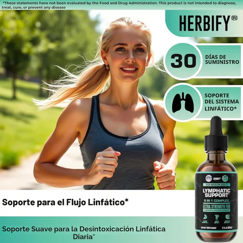 Miniatura 3 de HERBIFY Gotas de drenaje linfático para desintoxicación hepática y apoyo inmunológico, gotas de apoyo del sistema linfático, limpieza