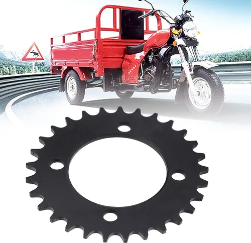 Miniatura 7 de Alomejor Rueda libre 29 dientes cuatro agujeros 420 rueda libre de acero trasero piñón de cadena para piezas de triciclo eléctrico 420?29T