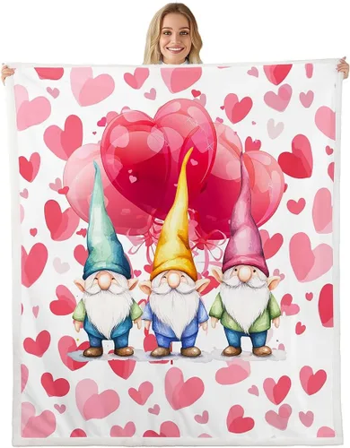Miniatura 15 de Erosebridal Cartoon Gnomes Fleece Blanket,Dwarf Throw Blanket 40x50 Inch for Bedroom Living Rooms Sofa Couch,Colorful Stars Sherpa