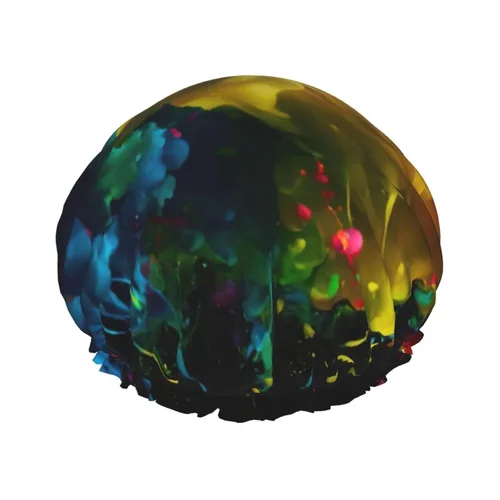 Miniatura 14 de Gorro de ducha con estampado de corazón abstracto, elástico y reutilizable, gorro de ducha grande impermeable, para mujeres, hombres y niños