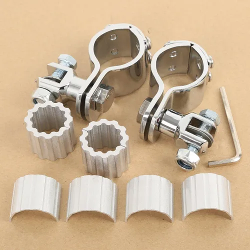 Miniatura 7 de SLMOTO Estriberas de motocicleta de 0.984 in, 1.181 in, 1.378 in, barra de choque de carretera para abrazaderas de clavija de pie, adaptador
