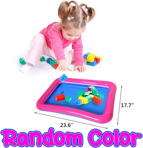 Miniatura 6 de Topwon Bandeja de arena inflable para niños, caja de arena portátil con moldes, color aleatorio (color al azar, 23 x 17)