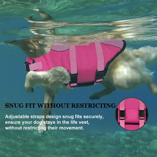 Miniatura 3 de Dogcheer - Chaleco salvavidas para perro, lindo chaleco de natación estilo tiburón para perros con flotabilidad superior y mango de rescate, chaleco