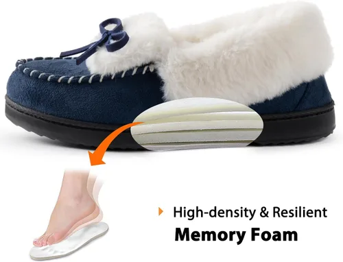 Miniatura 4 de RockDove Pantuflas de espuma viscoelástica de piel sintética para mujer