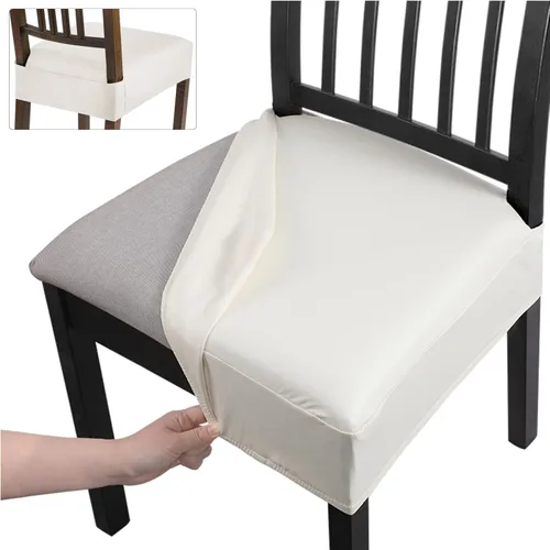 Miniatura 29 de SearchI Juego de 6 Fundas de Asiento para Sillas de Comedor Elásticas, Fundas de Asiento Suave Extraíbles y Lavables para Sillas de Comedor, Flor