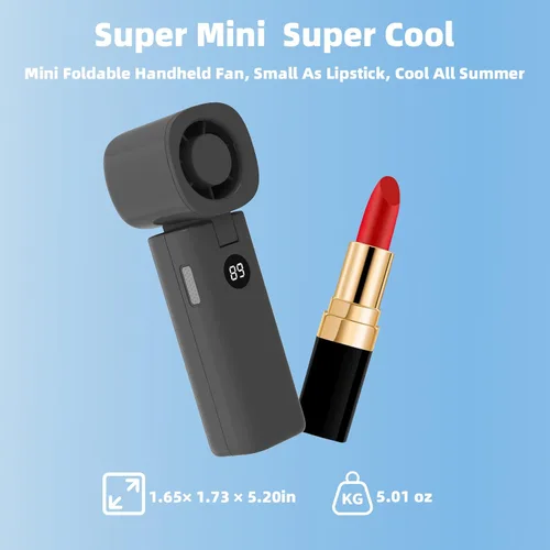 Miniatura 3 de Ventilador de mano personal, ventilador turbo portátil 3 en 1 de alta velocidad con viento de 5 engranajes, USB mini personal con batería recargable
