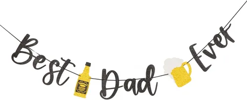 Miniatura 15 de Pancarta dorada con texto en inglés «Happy Father's Day» para el Día del Padre, decoración de fiesta del padre, guirnalda de fondo para el día