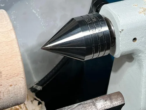 Miniatura 2 de Torno de madera con punta de carburo de centro vivo, vástago cónico Morse de 2MT, punta de carburo de 0.315 in con punta de 60 grados