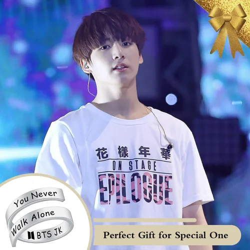 Miniatura 5 de SELOPU Bangtan - Anillo de regalo para niños de Kpop Bangtan para que nunca camines solos te ames a ti mismo Acero inoxidable Genérico