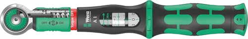 Wera 05075800001 Llave dinamométrica segura A 1 con accionamiento de cabeza cuadrada de 1/4", 2-12 Nm, negro y verde