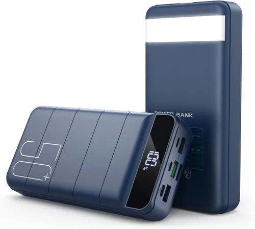 Miniatura 12 de Banco de Energía de Carga Rápida 50000mAh - Cargador Portátil 22.5W USB C con Carga Rápida con 4 Salidas y 3 Entradas Pantalla LED Batería Externa